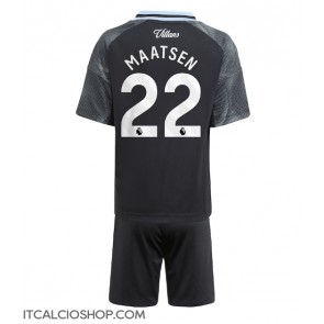Aston Villa Ian Maatsen #22 Seconda Maglia Bambino 2025-26 Manica Corta (+ Pantaloni corti)